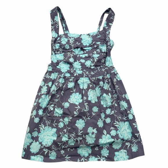 Free People Meet Me In Maui Floral Mini Dress Blue Tie Back Pockets NWT - Picture 4 of 9